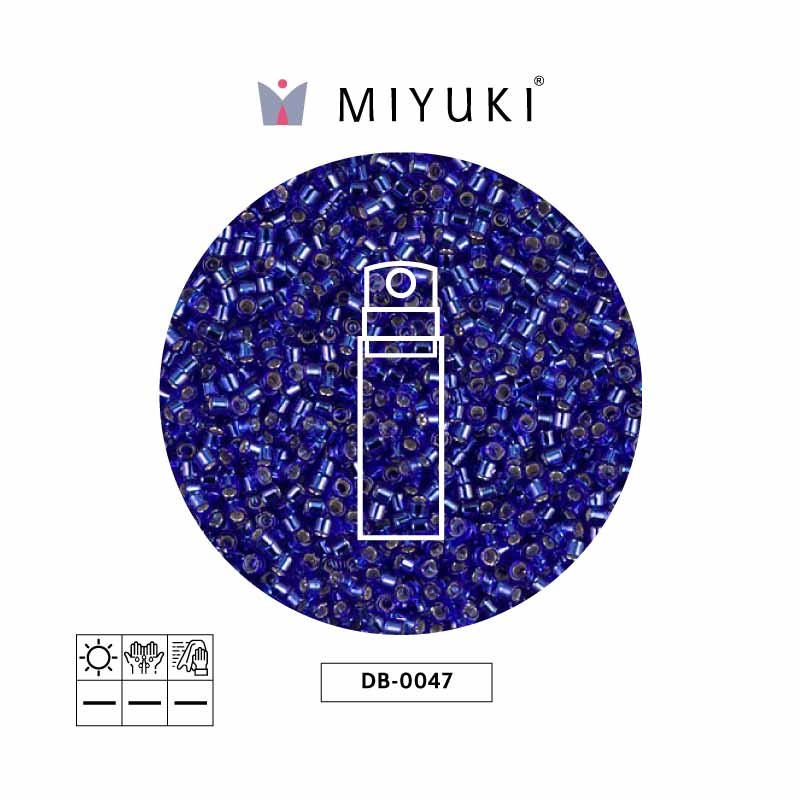 Miyuki delica 11/0 DB0047 silver ld sapphire x 10g