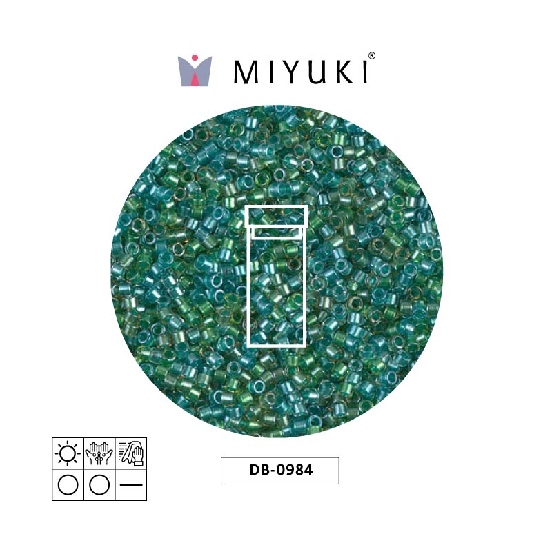 Miyuki delica 11/0 DB0984 lined aqua/teal x 3g