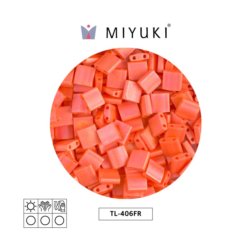 Miyuki tila 5x5x1.9mm TL0406FR matte opaque orange AB x 50g