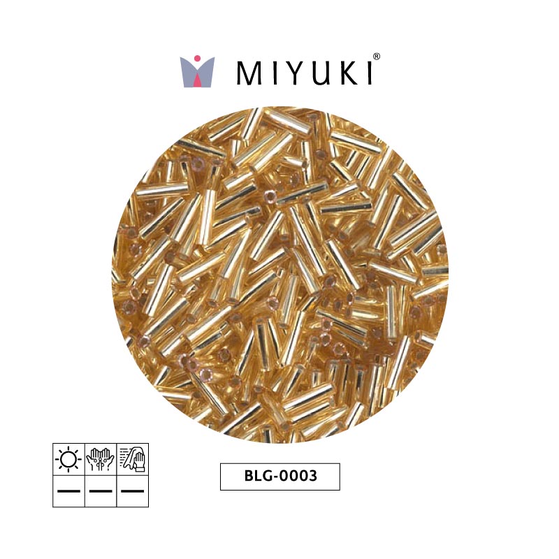 Miyuki bugle 6mm BGL0003 silver lined gold x 250G