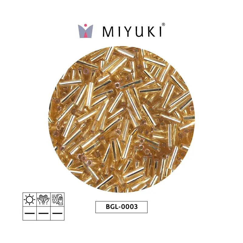 Miyuki bugle 6mm BGL0003 silver lined gold x 250G