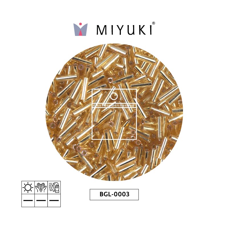 Miyuki bugle 6mm BGL0003 silver lined gold x 25g