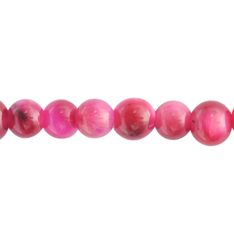 Sarta redonda 4mm ojo de tigre fuchsia x 95 unds