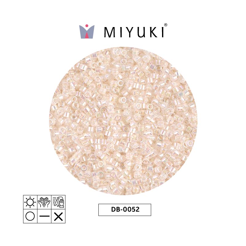 Miyuki delica 11/0 DB0052 pale peach lined crystal AB x 50g