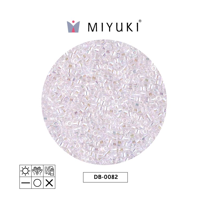 Miyuki delica 11/0 DB0082 transparent pale pink AB x 50g