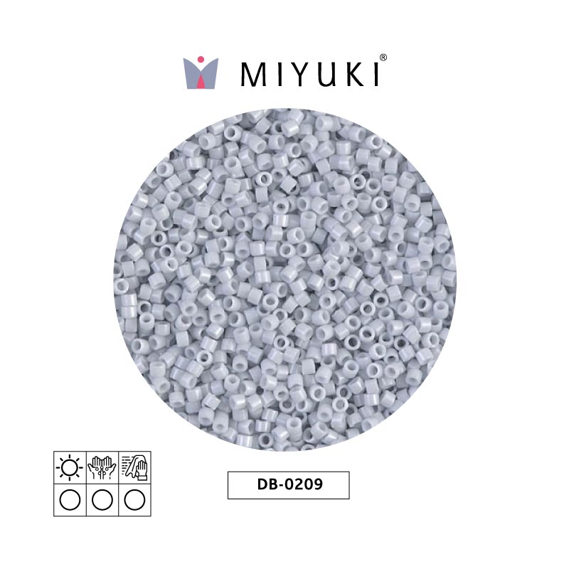 Miyuki delica 11/0 DB0209-1 opaque light grey luster x 50g