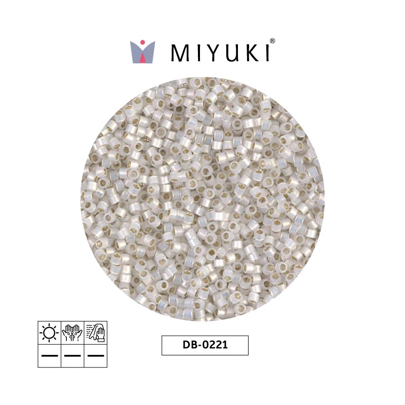 Miyuki delica 11/0 DB0221 gilt lined white opal x 50g