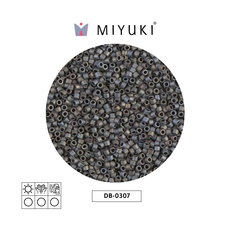 Miyuki delica 11/0 DB0307 silver-grey matte x 50g