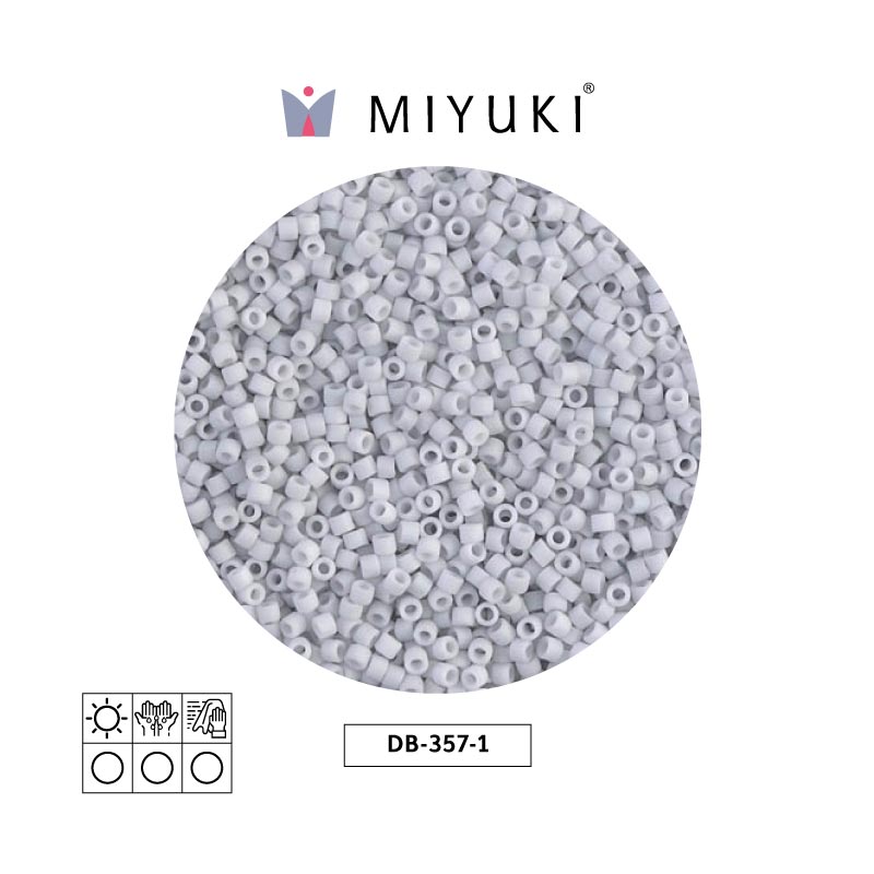 Miyuki delica 11/0 DB0357-1 matte light grey x 50g