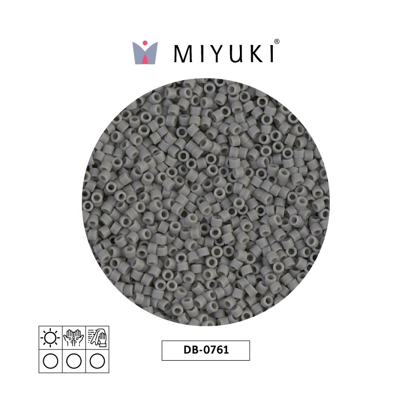 Miyuki delica 11/0 DB0761 matte opaque grey x 50g