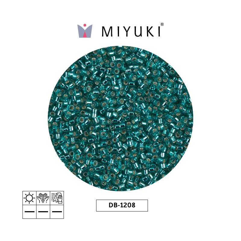 Miyuki delica 11/0 DB1208 silver lined caribbean teal x 50gr