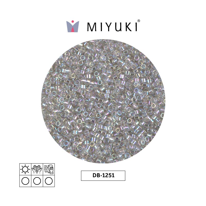 Miyuki delica 11/0 DB1251 transparent grey mist AB x 50g