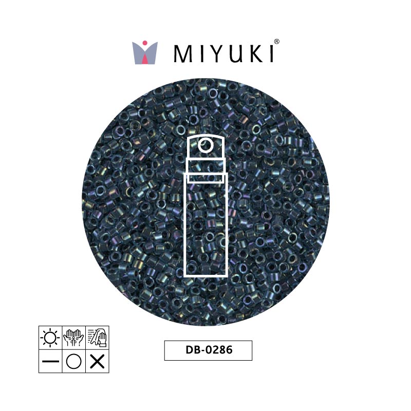 Miyuki delica 11/0 DB0286 midnight blue lined aqua AB x 10g