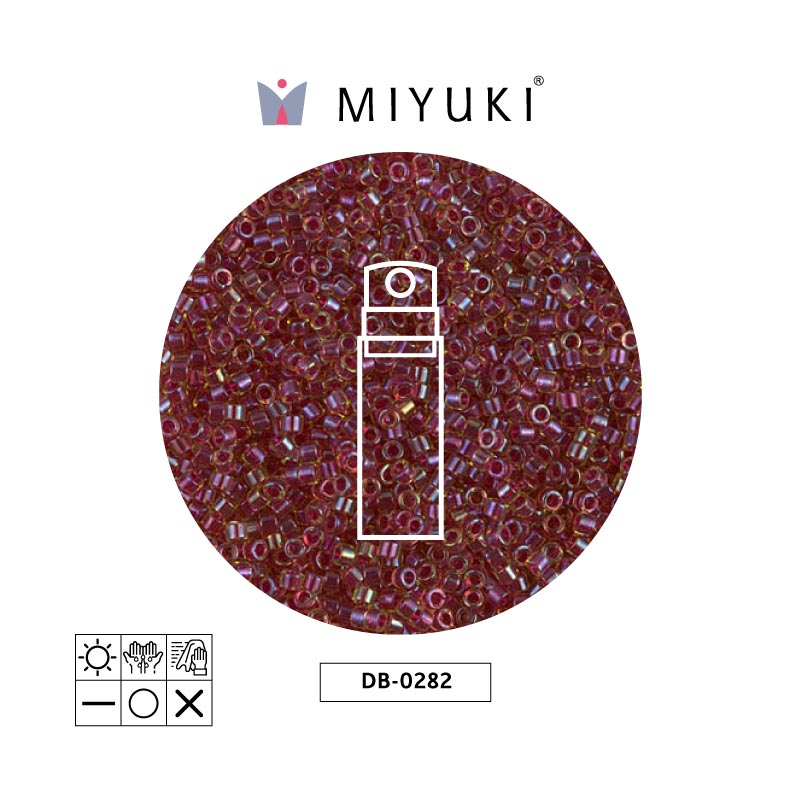 Miyuki delica 11/0 DB0282 cranberry lined light topaz luster x 10g