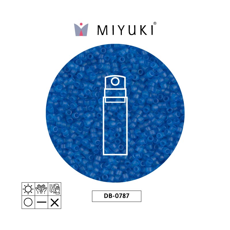 Miyuki delica 11/0 DB0787 frosted transparent capri blue x 10g