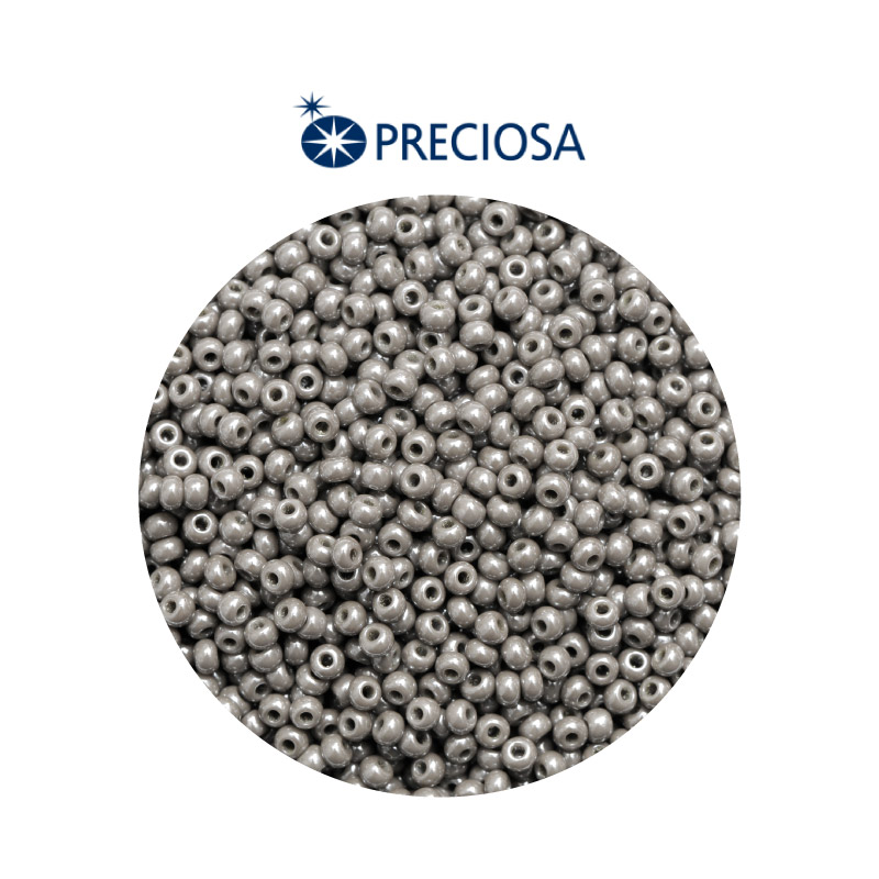 Mostacilla checa preciosa 2mm 48020 gris perlado x 500g