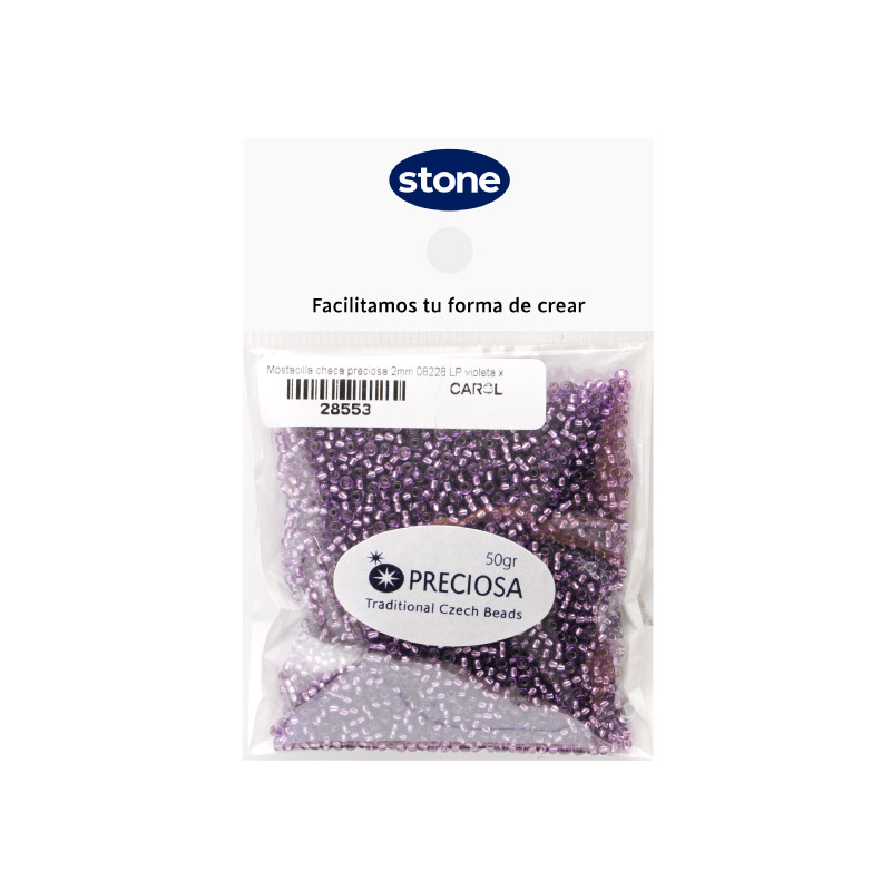 Mostacilla checa preciosa 2mm 08228 LP violeta x 50g