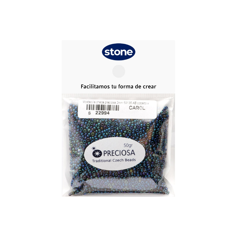 Mostacilla checa preciosa 2mm 59135 AB cobalto x 50g