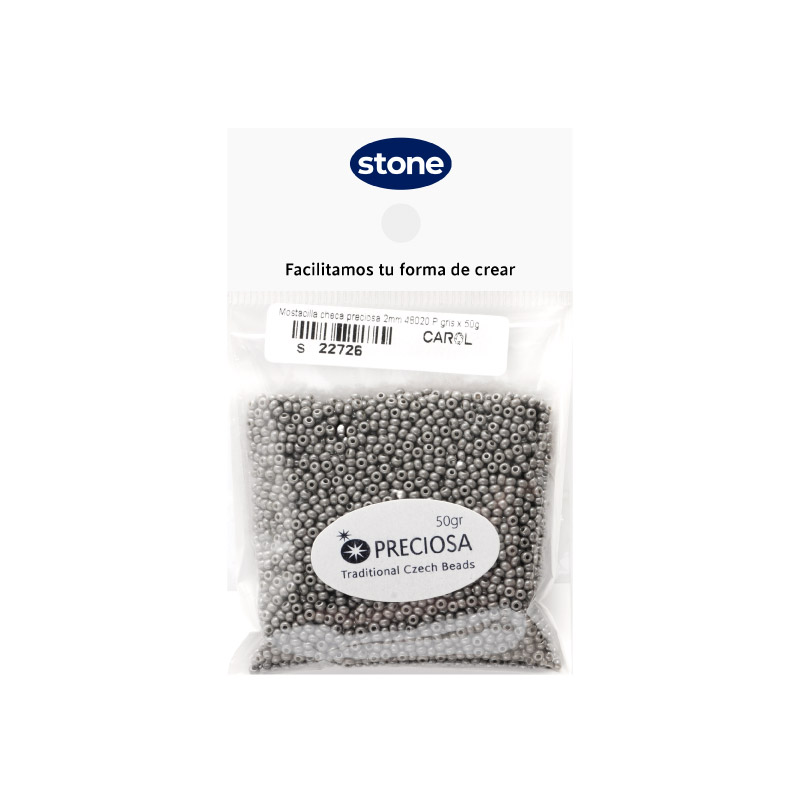 Mostacilla checa preciosa 2mm 48020 P gris x 50g