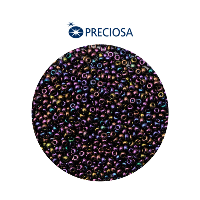 Mostacilla checa preciosa 2mm 59195 morado irizado x 500g