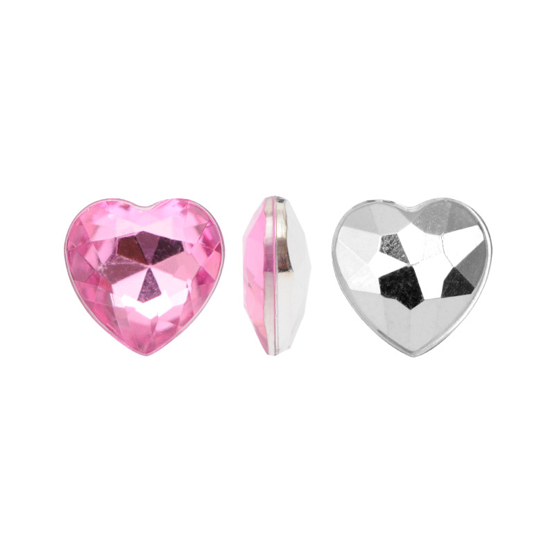 Acrilico K1019 corazon con cono 8mm rose 8 x und