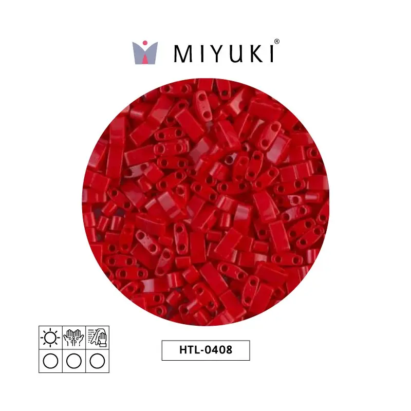 Miyuki half tila 5x2.3x1.9mm HTL0408 opaque red x 50g