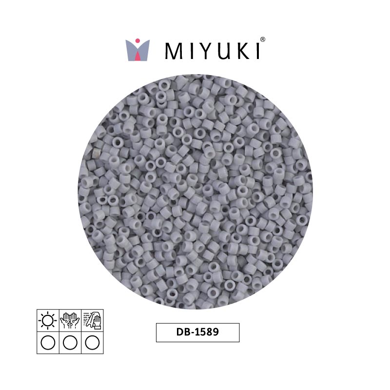 Miyuki delica 11/0 DB1589 matte opaque ghost grey x 50g