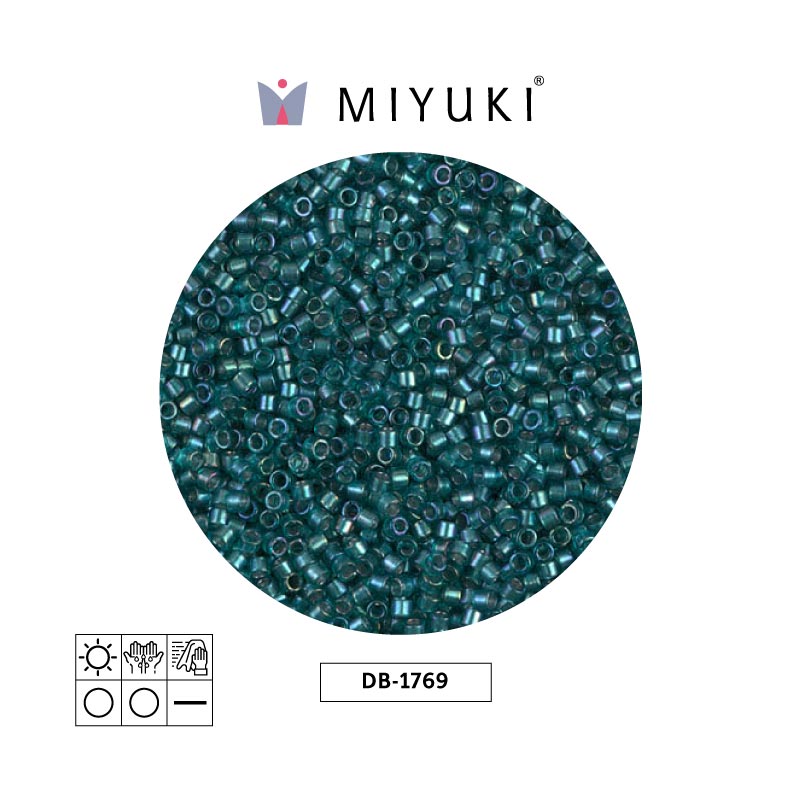 Miyuki delica 11/0 DB1769 sparkling aqua green lined crystal AB x 50g