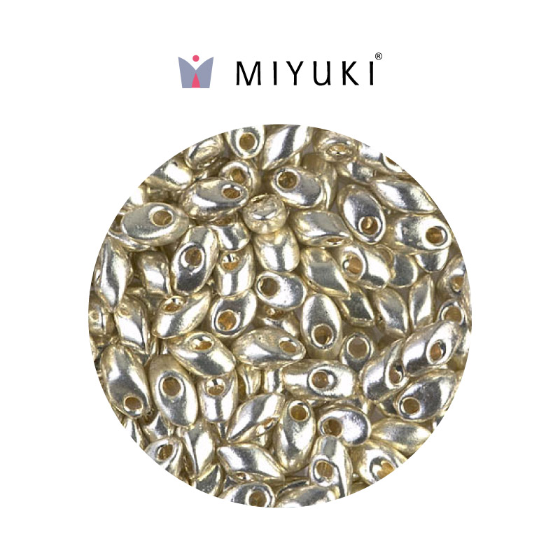 Miyuki long magatama 4x7mm LMA4201 galvanized silver x 250g