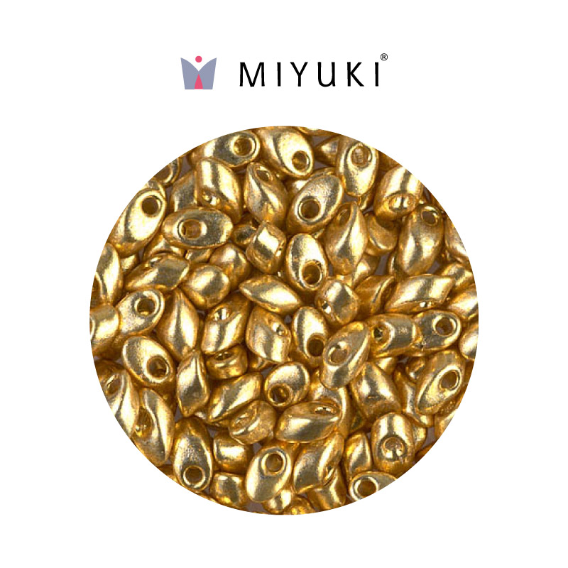 Miyuki long magatama 4x7mm LMA4202 galvanized gold duracoat x 250g