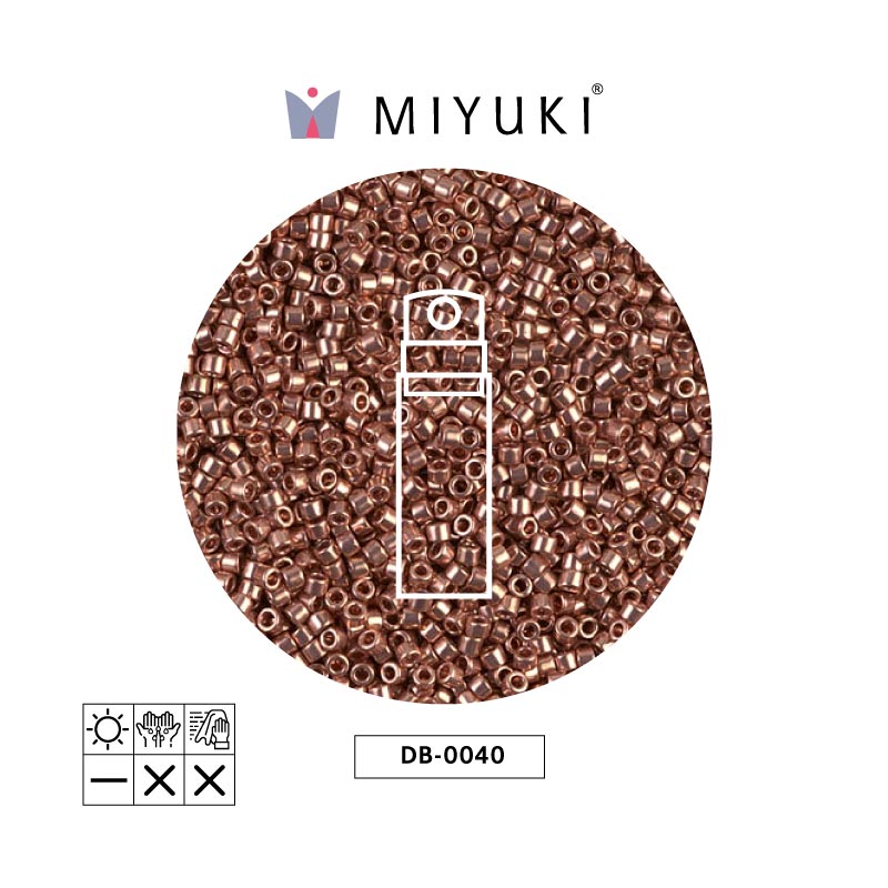 Miyuki delica 11/0 DB0040 bright copper plated x 10gr