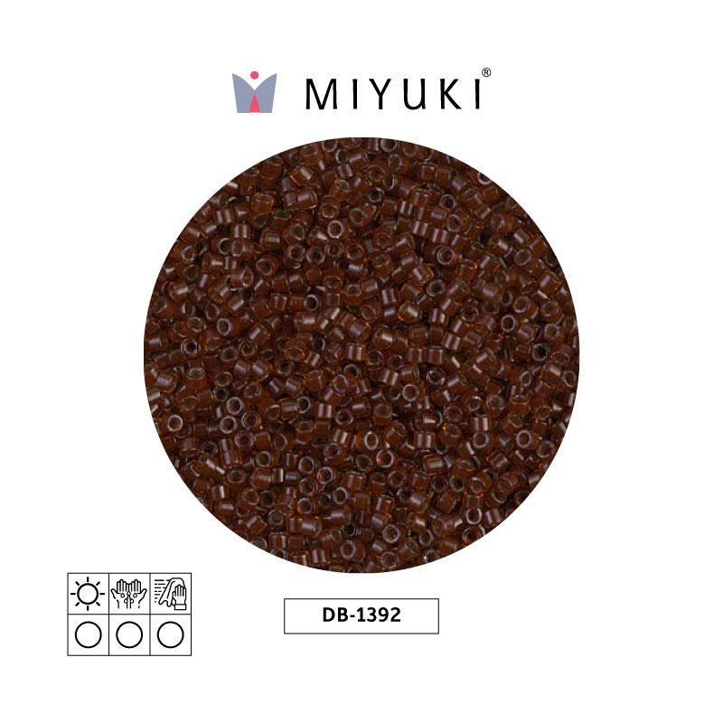 Miyuki delica 11/0 DB1392 dark topaz lined rootbeer x 50g