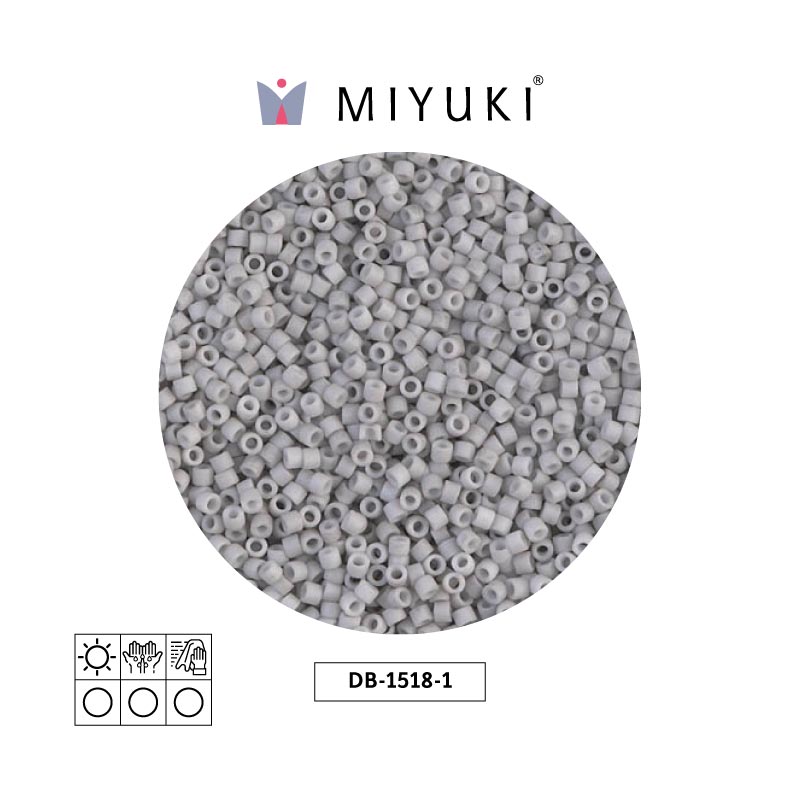 Miyuki delica 11/0 DB1518-1 matte opaque light smoke x 50g