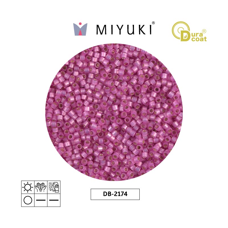 Miyuki delica 11/0 DB2174 durac silver pink x 50g