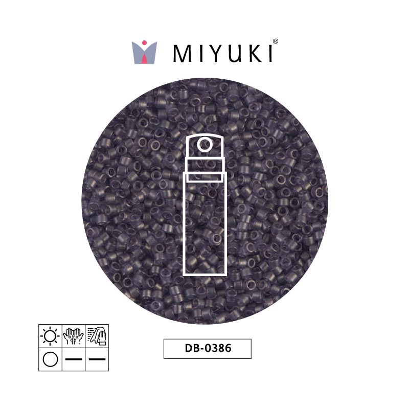 Miyuki delica 11/0 DB0386 transparent dried lavender satin x 10g