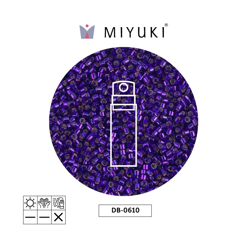 Miyuki delica 11/0 DB0610 silve ld dk violet x 10gr