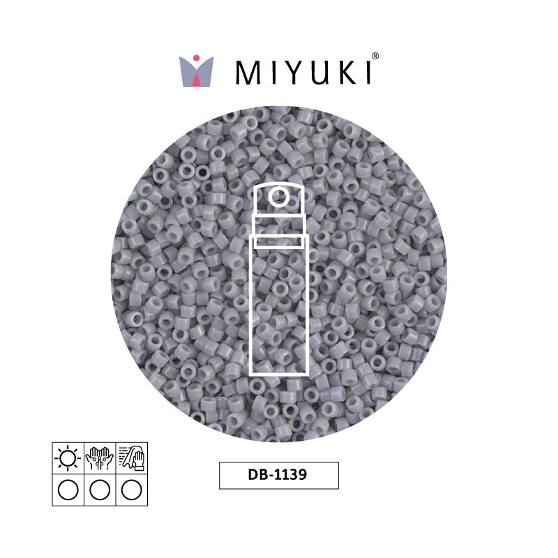 Miyuki delica 11/0 DB1139 opaque ghost grey x 10g