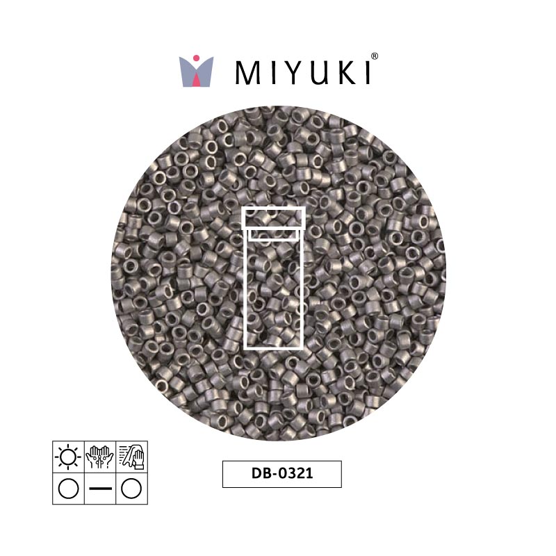 Miyuki delica 11/0 DB0321 matte metal silver x 3g