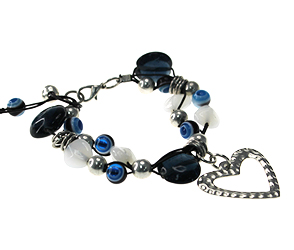 Pulsera corazon azul x und