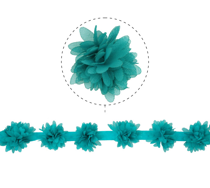 Flor organza 4-4.5cm N.57 blue zircon x 1yd (17pcs x yd)