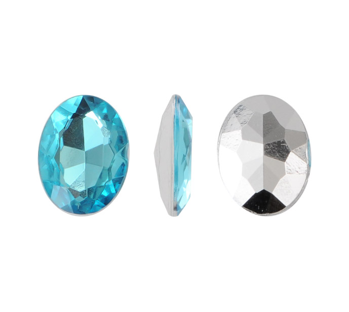 Acrilico K1022 oval con cono 6x8mm aquamarine 25 x und