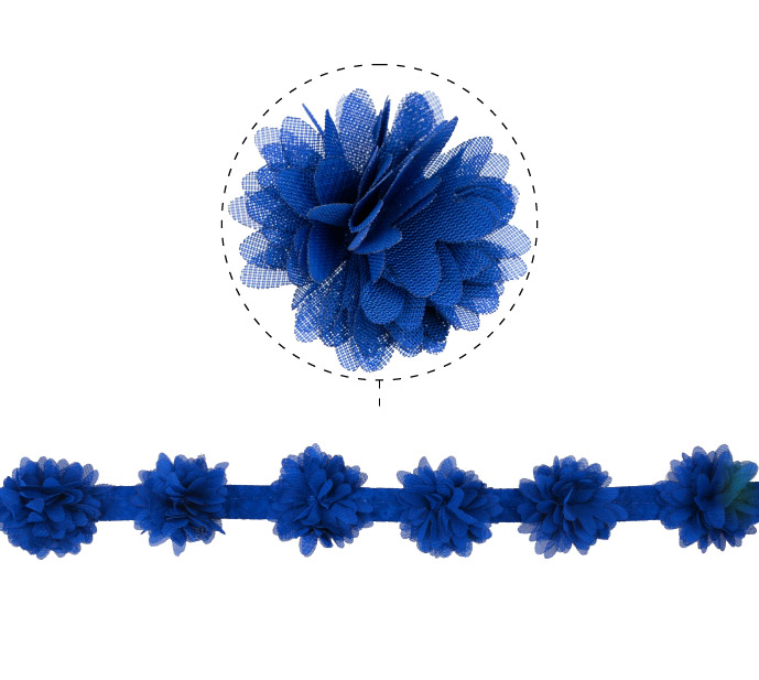 Flor organza 4-4.5cm N.26 azul rey x 1yd (17pcs x yd)