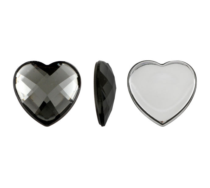 Acrilico K1025 corazon plano 12mm smoky quartz 27 x und