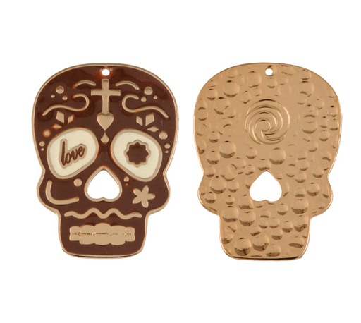 [23479] Dije calavera grande ref 4179-1 cafe 42x57 mm/Dor