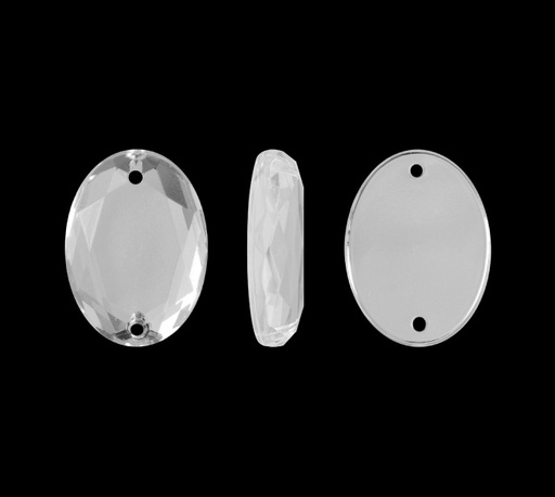 [28385] Piedra hilo B23 oval plano 25x35mm crystal 2 x und