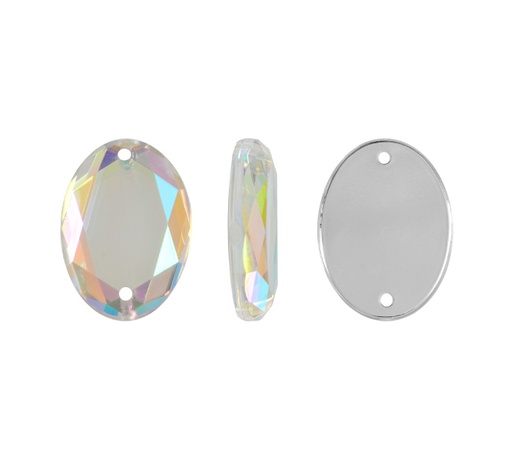 [28386] Piedra hilo B23 oval plano 25x35mm aurore boreale 14 x und