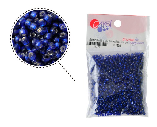 [29373] Mostacilla china 8/0-3mm azul osc x 50 grs