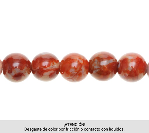 [30956] Sarta redonda 10mm agate red brown x 38 unds