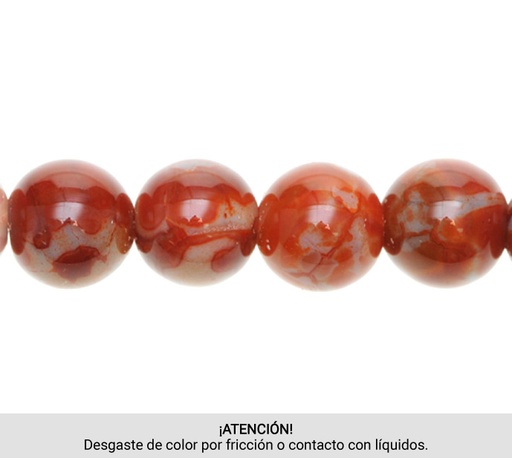 [30957] Sarta redonda 12mm agate red brown x 32 unds