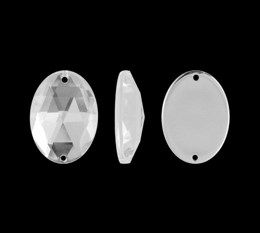 [31157] Piedra hilo B49 oval plano 18x25mm crystal 2 x und